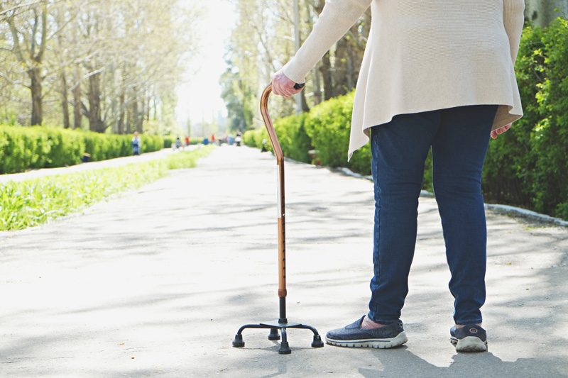 Senior walking outside in Okanagan retirement community