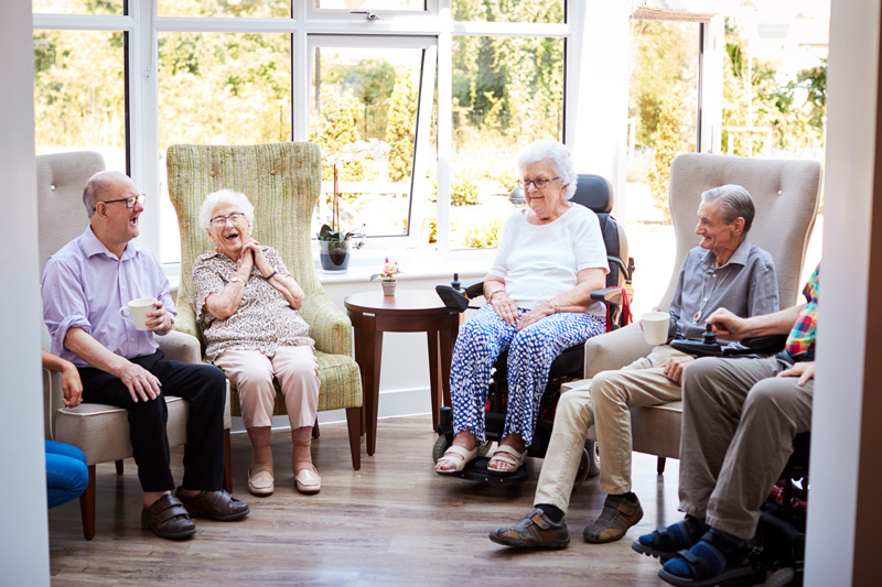 Seniors socializing at the Okanagan retirement community