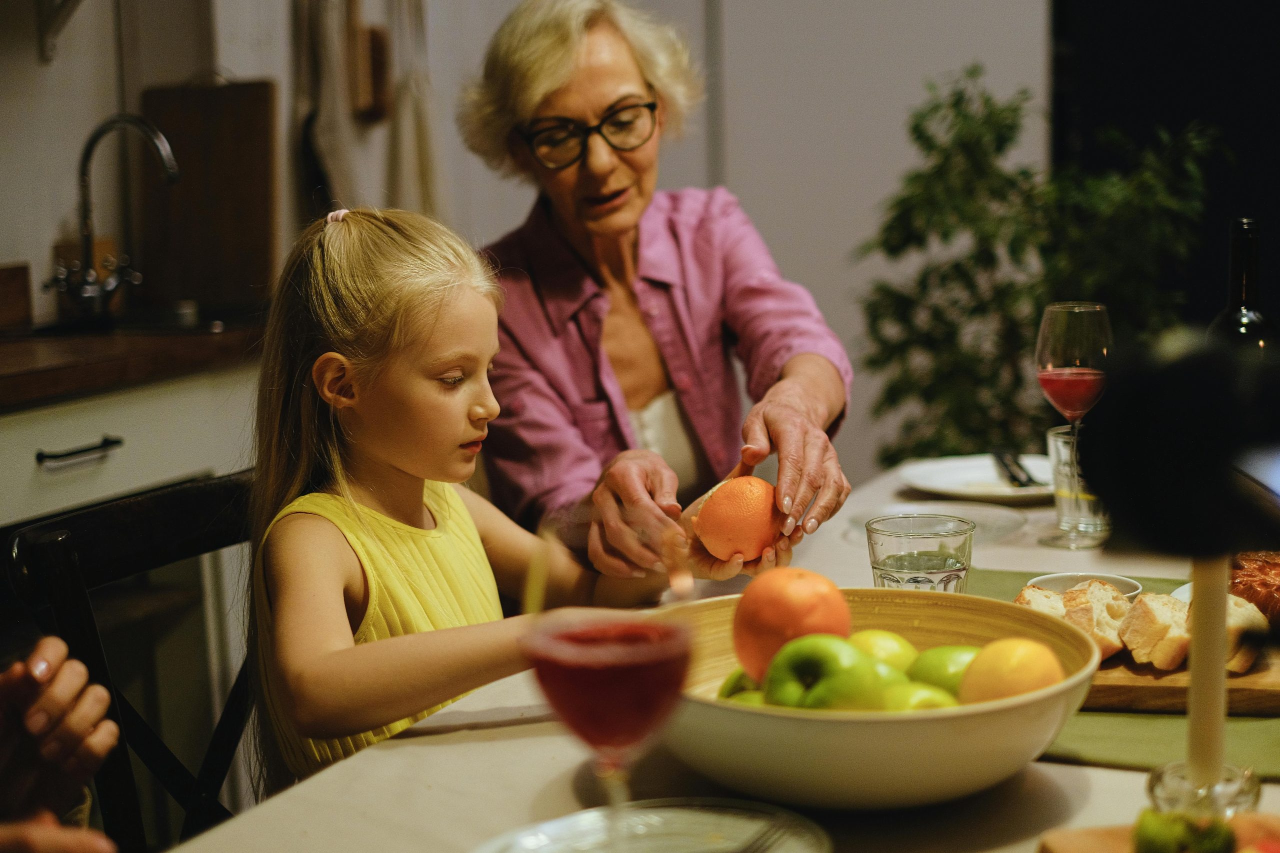 grandma and grandchild cooking